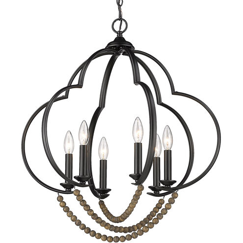 Flori 6 Light 24.25 inch Matte Black Pendant Ceiling Light